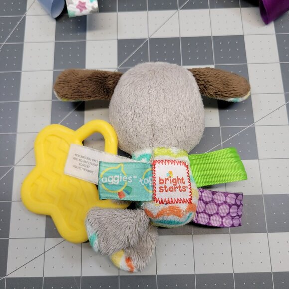 Bright Starts Plush Dog Taggies Toy Teething Chew Rattle Set‎ Baby Gift Puppy - Picture 10 of 10